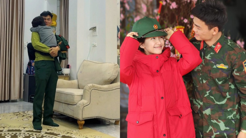 Đại úy Thăng Văn Cương lần đầu nhắc đến Hòa Minzy, khoảnh khắc bên bé Bo gây chú ý: Nhìn là biết nữ ca sĩ chọn đúng người