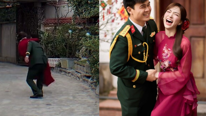 Đại úy Văn Cương nhấc bổng Hòa Minzy bằng một tay: Khoảnh khắc khiến dân mạng nói “giờ thì hiểu vì sao chị chọn anh làm chồng”!