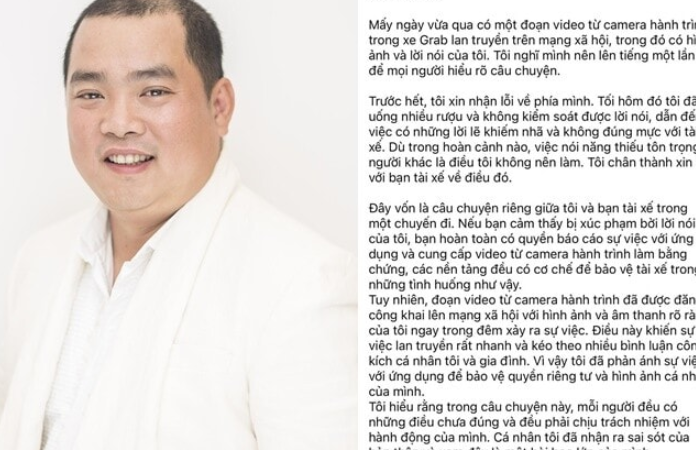 Nhạc sĩ Minh Khang thừa nhận “mất kiểm soát”, chính thức xin lỗi tài xế sau clip gây bão