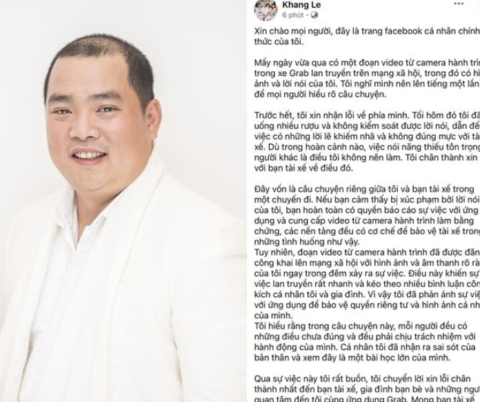 Nhạc sĩ Minh Khang thừa nhận “mất kiểm soát”, chính thức xin lỗi tài xế sau clip gây bão