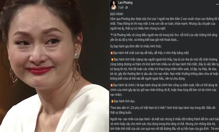 Lan Phương hé lộ góc khuất sau ly hôn:  “Đã ly hôn nhưng vẫn chưa thoát khỏi bạo hành” khiến ai nghe cũng sững sờ!
