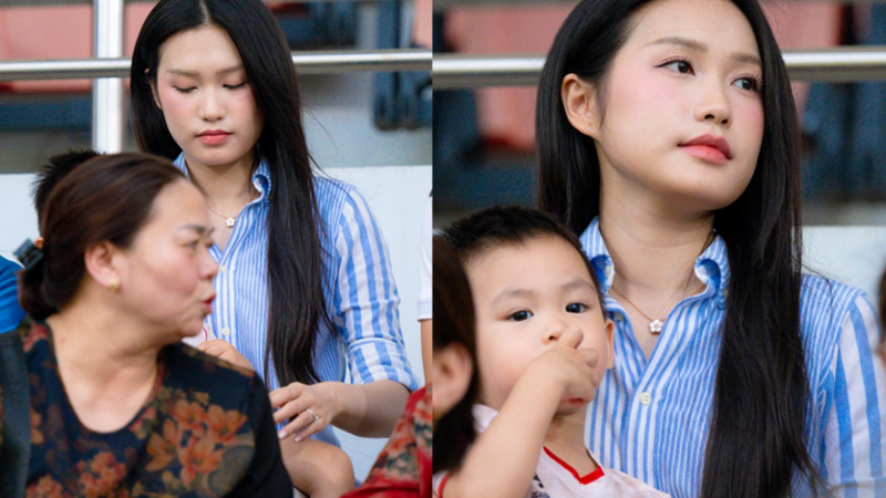 Doãn Hải My vẫn ôm con đến cổ vũ Đoàn Văn Hậu giữa ồn ào nhắn tin trêu gái lạ: Ánh mắt đượm buồn thấy rõ luôn