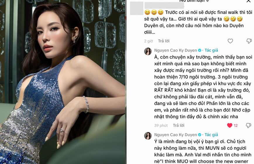 Bị nhắc lại lời hứa xây 10 trường học, Nguyễn Cao Kỳ Duyên đáp trả cực thẳng: Một câu khiến netizen “cứng họng”, IQ EQ gây bất ngờ!