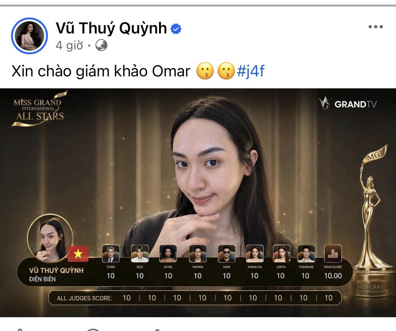 Vũ Thúy Quỳnh tự chấm mặt mộc của mình sau phần thi của Hương Giang gây tranh cãi dữ dội: Bị chưởi ngu với EQ thấp, thiếu fame là giãy liền