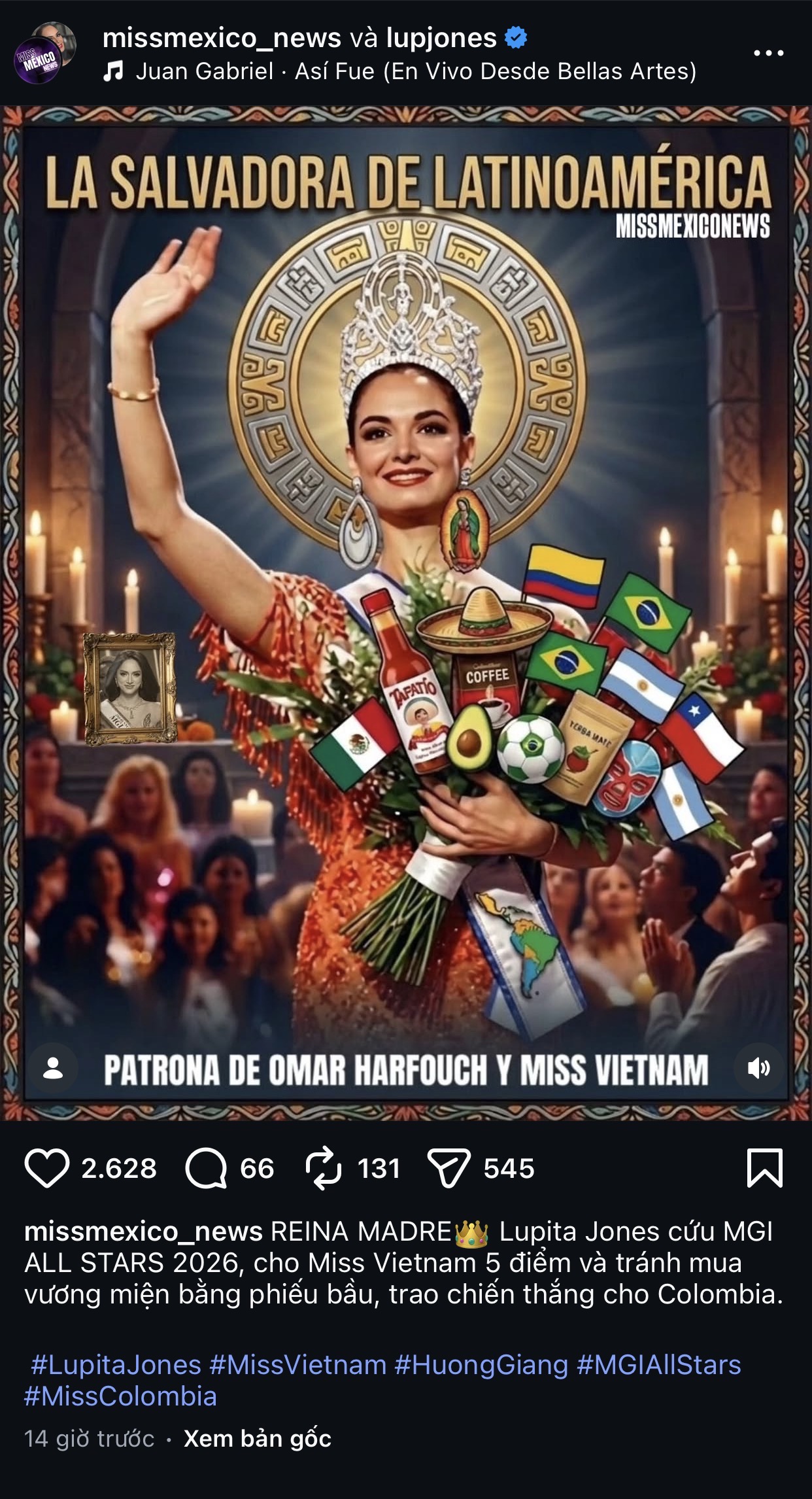 Đăng ảnh chế Hương Giang như hình thờ để đáp trả drama chấm 5 điểm ở chung kết Miss Grand, giám khảo Lupita khiến fan sắc đẹp phẫn nộ tột cùng: Quá đáng thật sự!